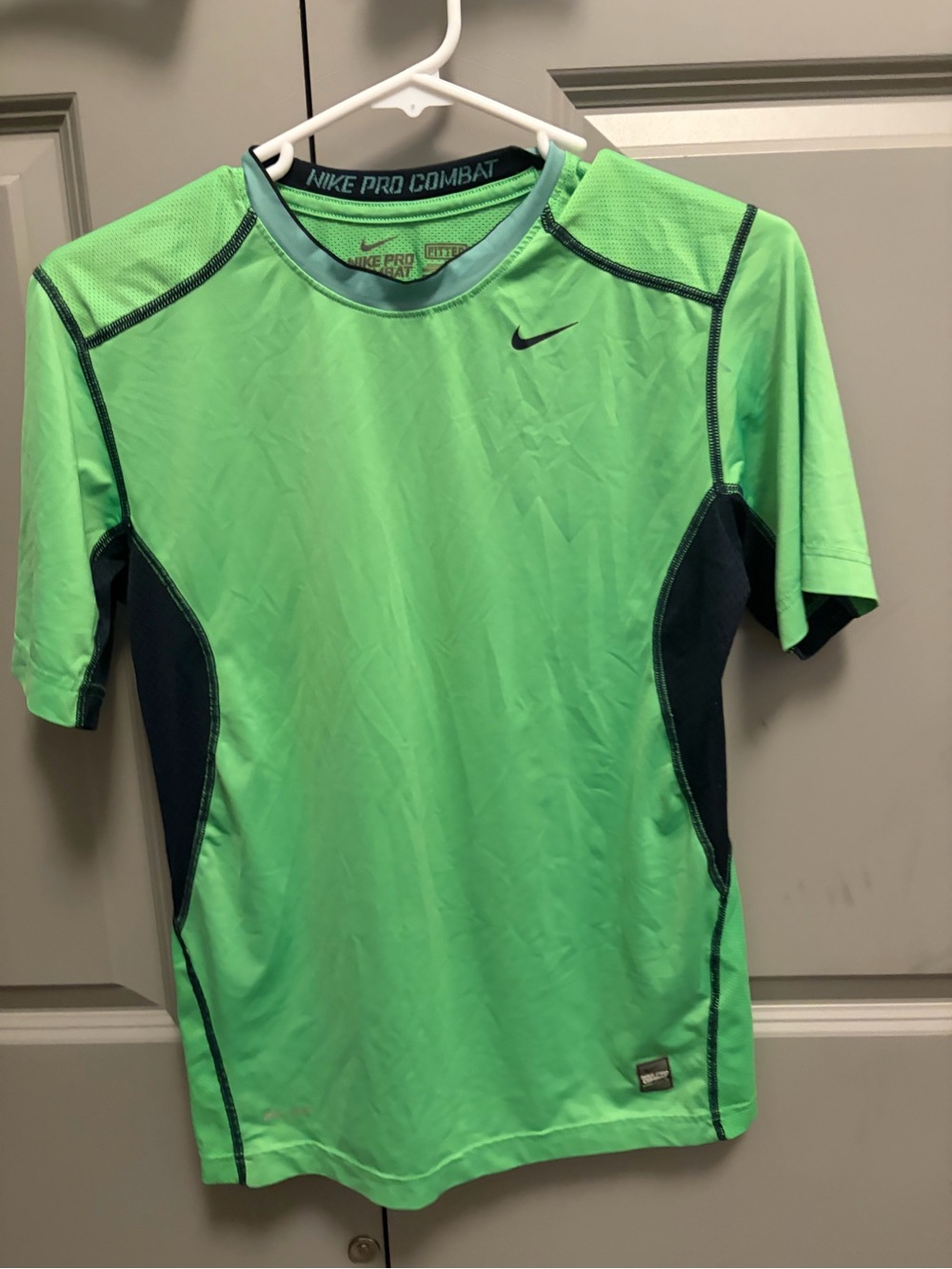 Nike Kids Short Sleeve Compression Tee Green Navy